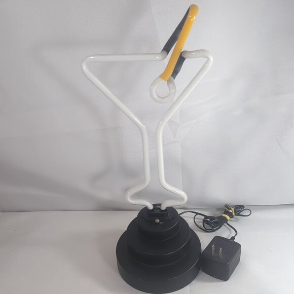 Martini Glass Neon Lamp Blue LP-0530 Sign Sculpture Olive Bar Cocktail 17" Y2K - Picture 4 of 15